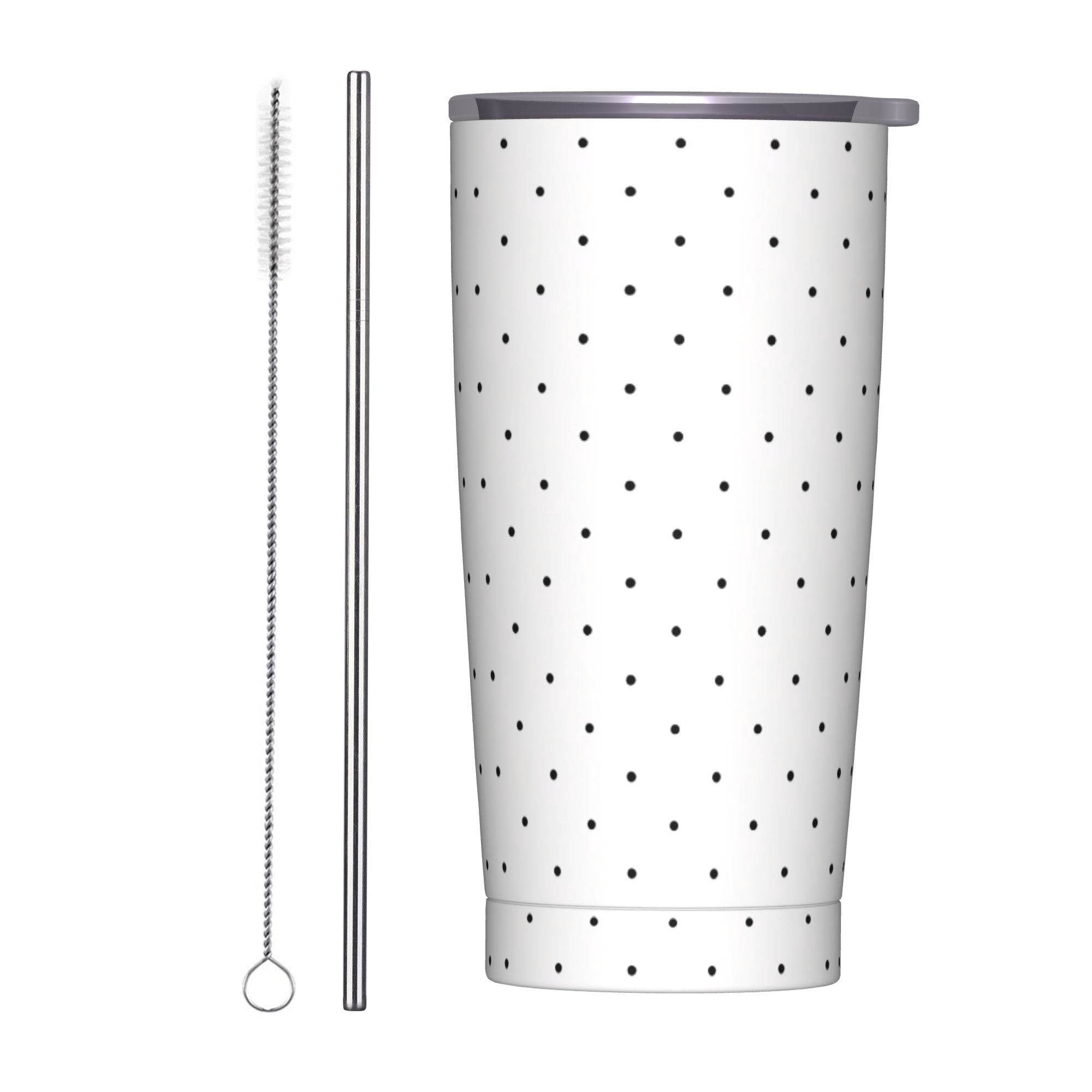 Black & White Polka Dot Patter – обзор и цена Tumbler 20Oz White