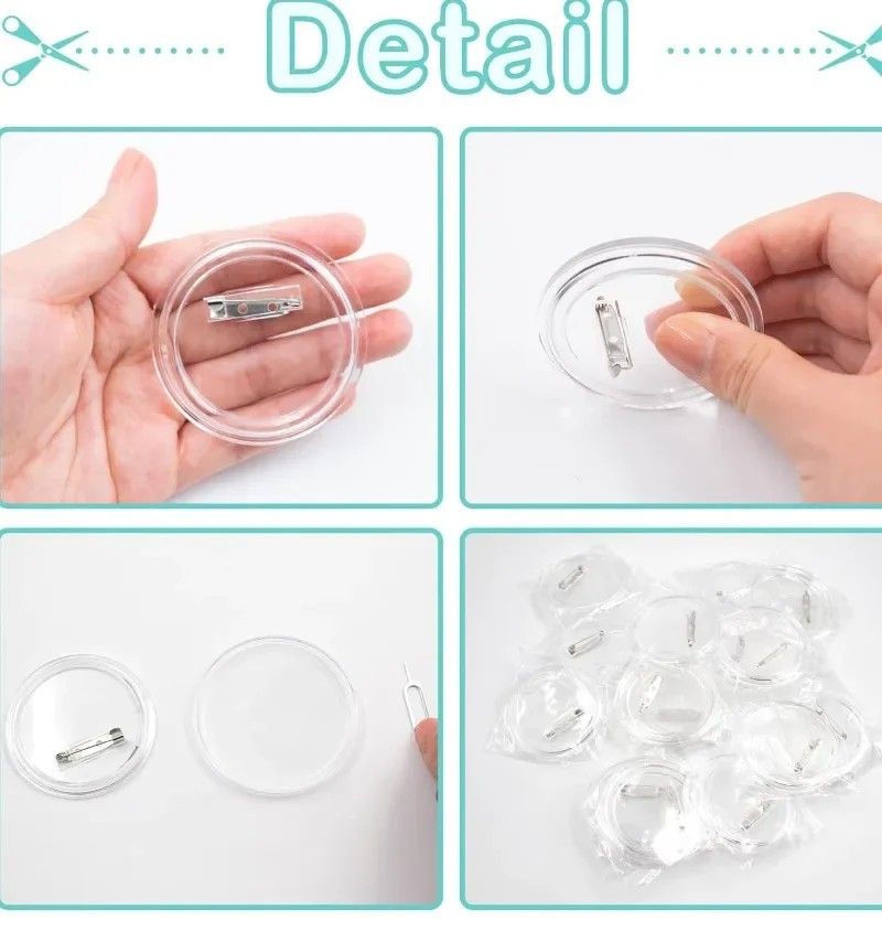 30pcs acrylic blank badge pin  – обзор и цена Button Badge Blank