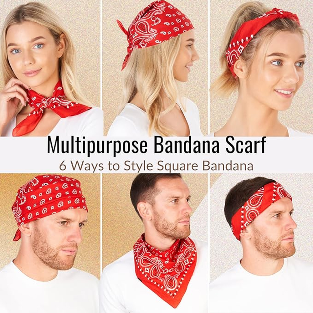 Hip Hop Cowboy Paisley Scarf L – обзор и цена Bandana Blank White