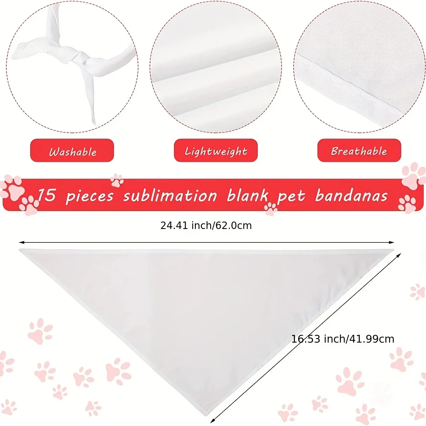 30pcs White Polyester Blank Do – обзор и цена Bandana Blank White
