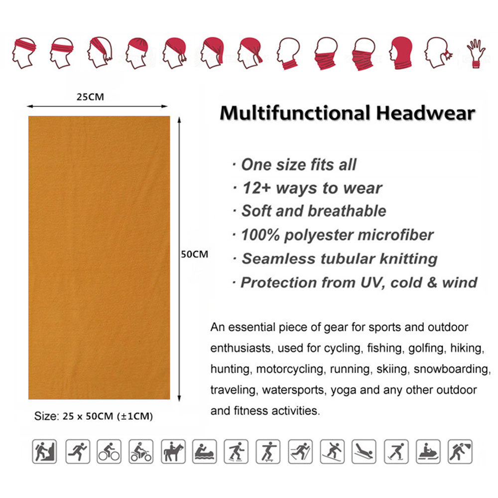 55 Solid Colors Outdoor Sports – обзор и цена Bandana Blank White