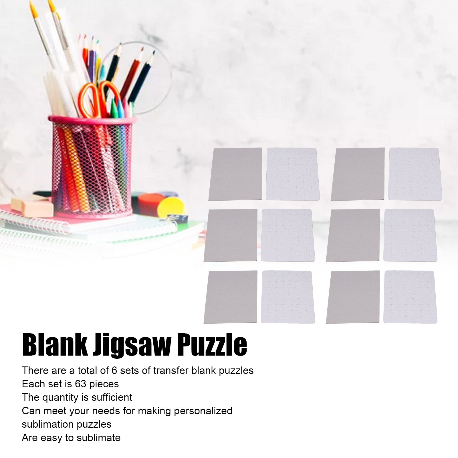 6 Set Blank Puzzles 13x18cm Wh – обзор и цена Puzzle Blank White