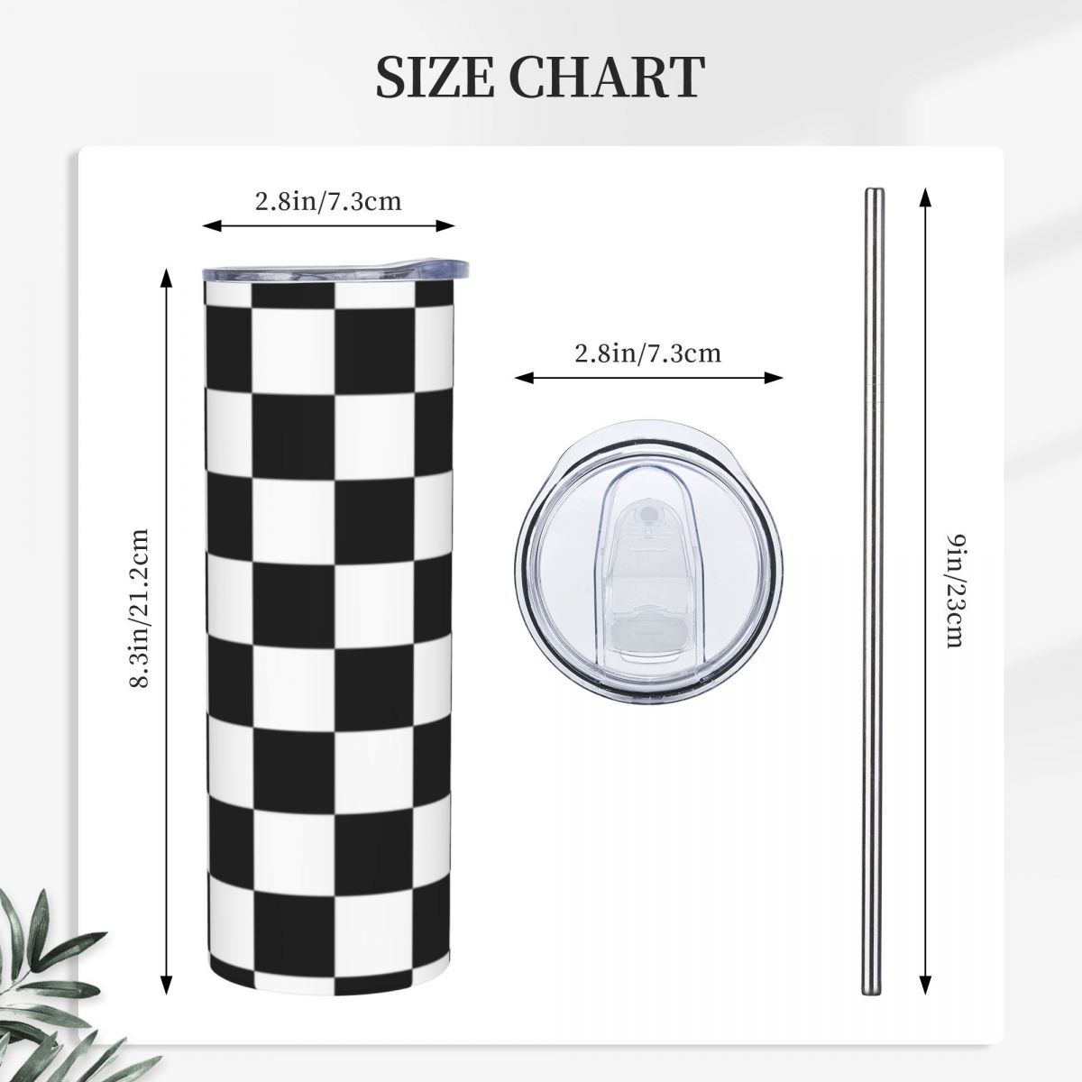 Black And White Checkerboard S – обзор и цена Tumbler 20Oz White