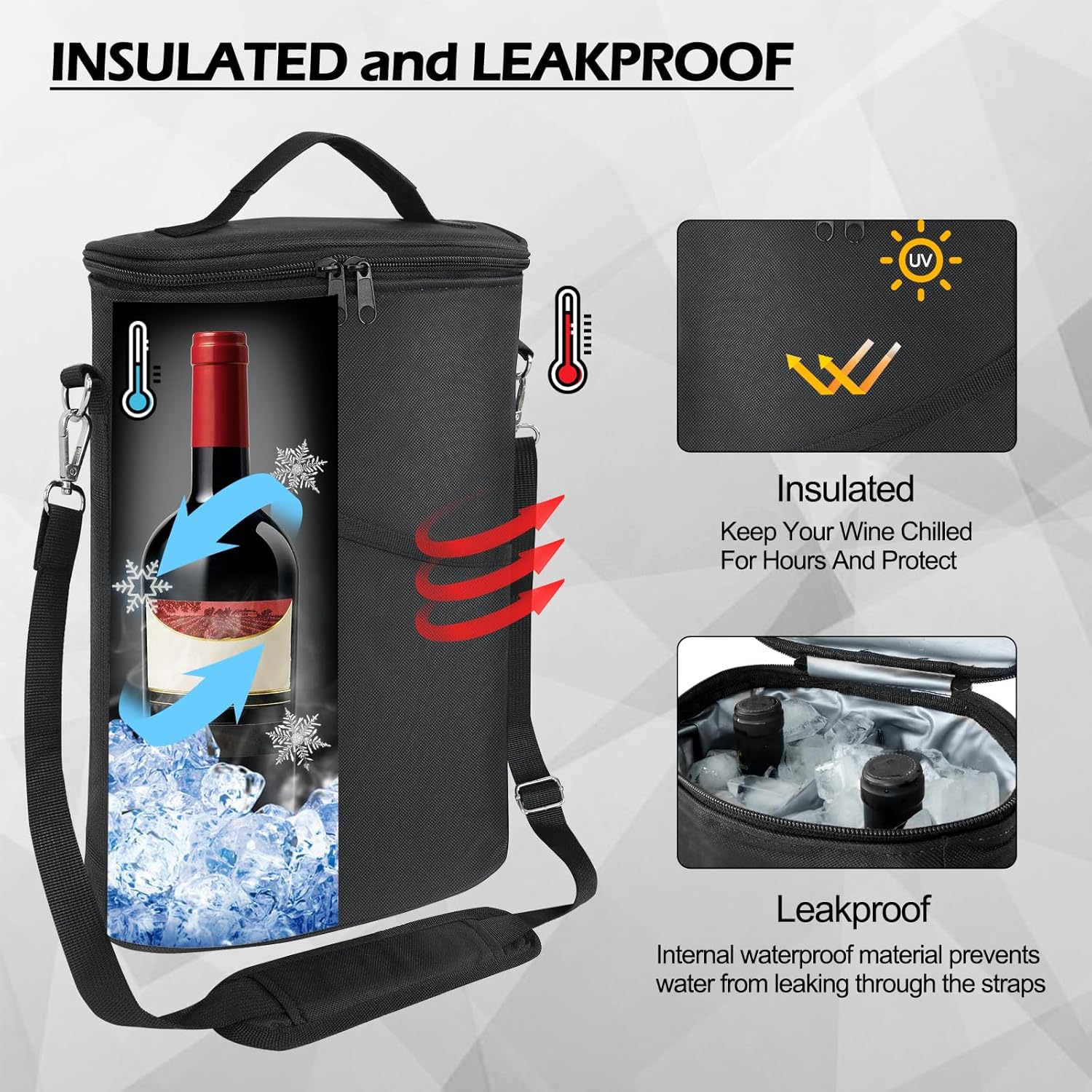 2 Bottle Wine Cooler Bag, Leak – обзор и цена Tote Bag Sublimation