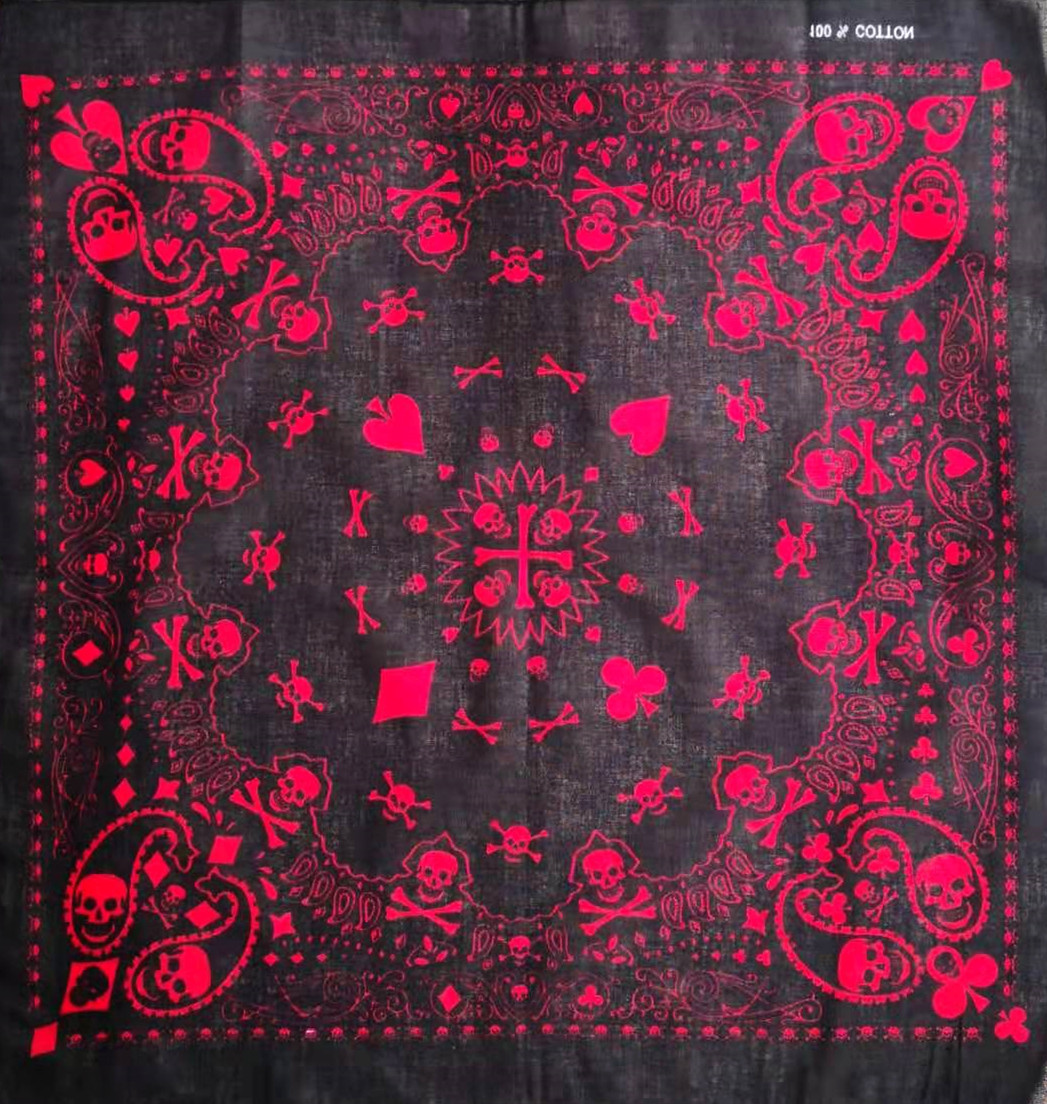 55cm White Black Red Skull Pok – обзор и цена Bandana Blank White