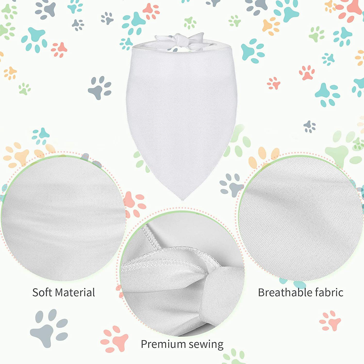 100 Pieces Sublimation Blank D – обзор и цена Bandana Blank White