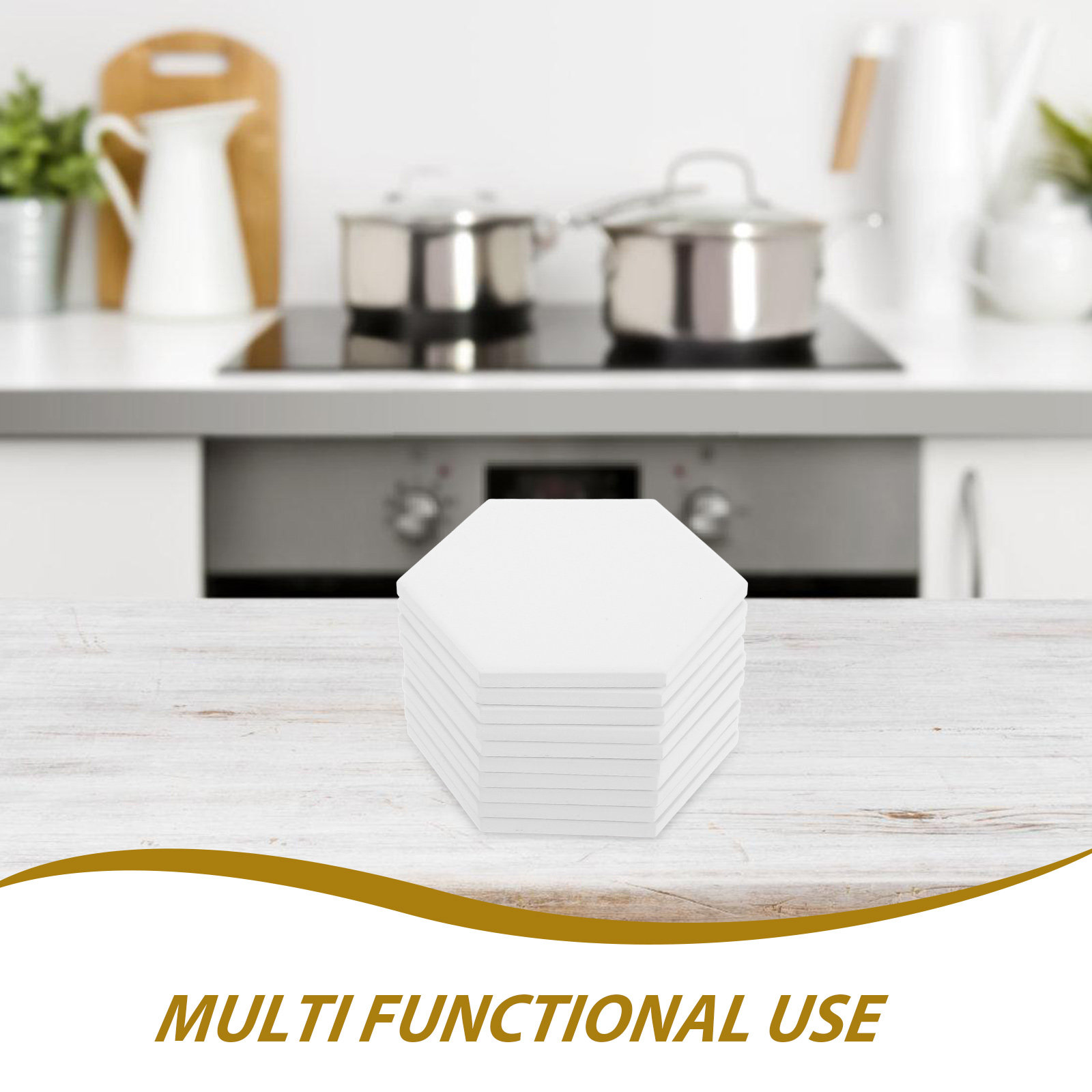 10Set White Hexagonal Ceramic  – обзор и цена Coaster Sublimation Blank