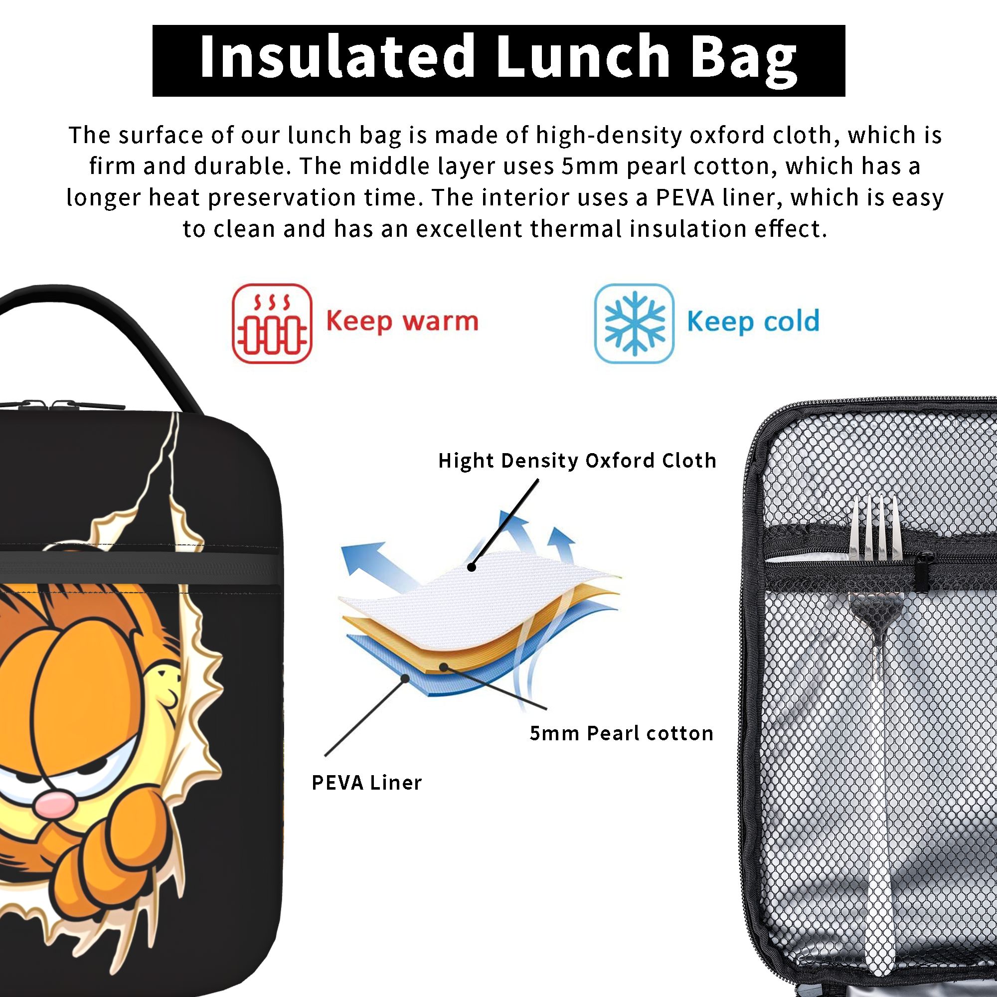 Garfielded Insulated Lunch Bag – обзор и цена Tote Bag Sublimation