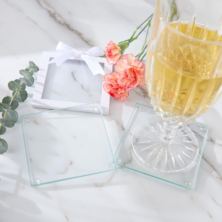 Clear Glass Drink Coasters Set – обзор и цена Coaster Sublimation Blank